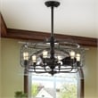 Safavieh Larsin Iron Ceiling Light Fan in Black