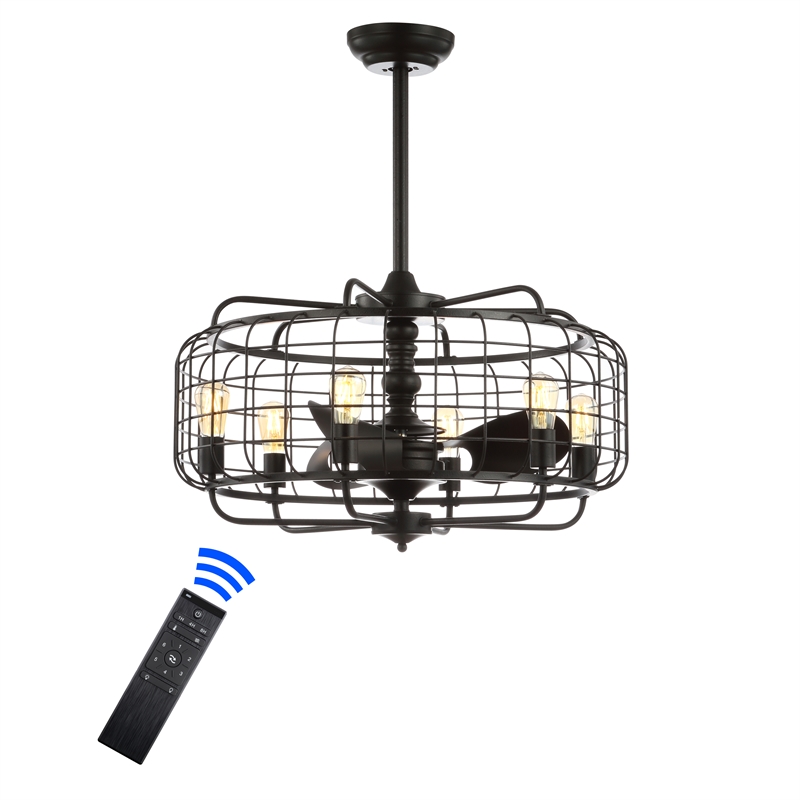 Safavieh Larsin Iron Ceiling Light Fan in Black