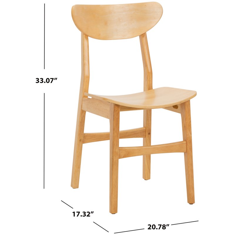 Safavieh Lucca Retro Wood Dining Chair in Natural