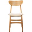 Safavieh Lucca Retro Wood and Polyester Dining Chair in Natural / White