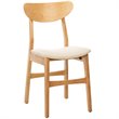 Safavieh Lucca Retro Wood and Polyester Dining Chair in Natural / White