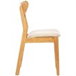 Safavieh Lucca Retro Wood and Polyester Dining Chair in Natural / White