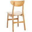 Safavieh Lucca Retro Wood and Polyester Dining Chair in Natural / White
