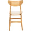 Safavieh Lucca Retro Wood and Polyester Dining Chair in Natural / White
