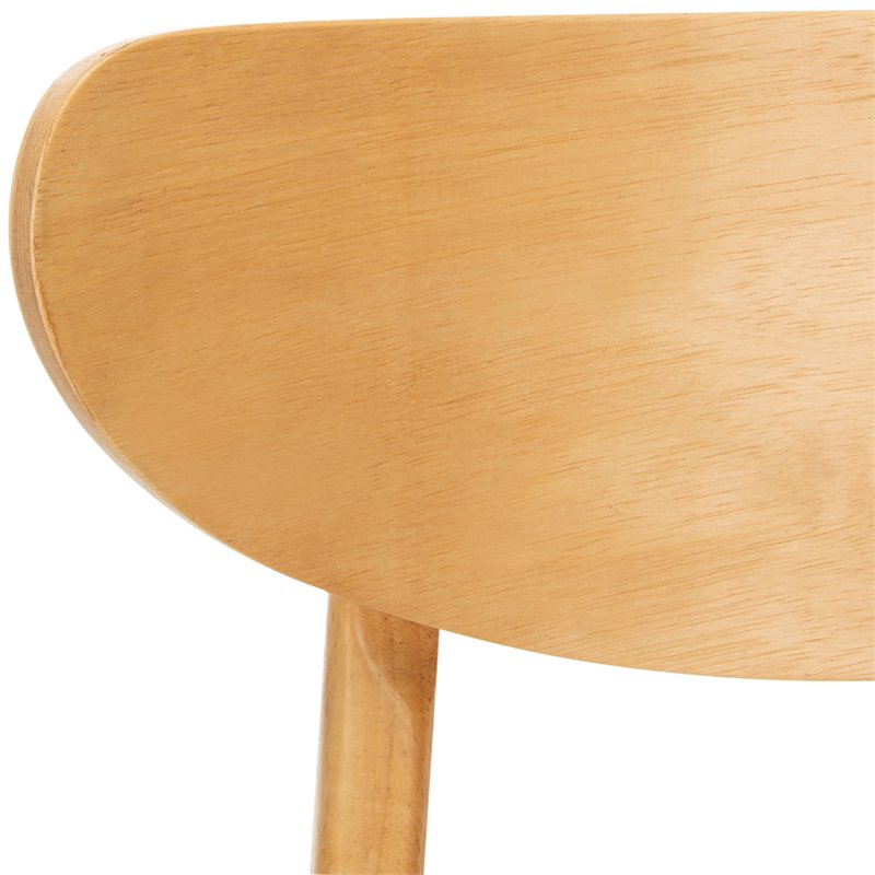 Safavieh Lucca Retro Wood and Polyester Dining Chair in Natural / White