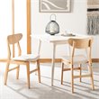 Safavieh Lucca Retro Wood and Polyester Dining Chair in Natural / White