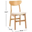 Safavieh Lucca Retro Wood and Polyester Dining Chair in Natural / White