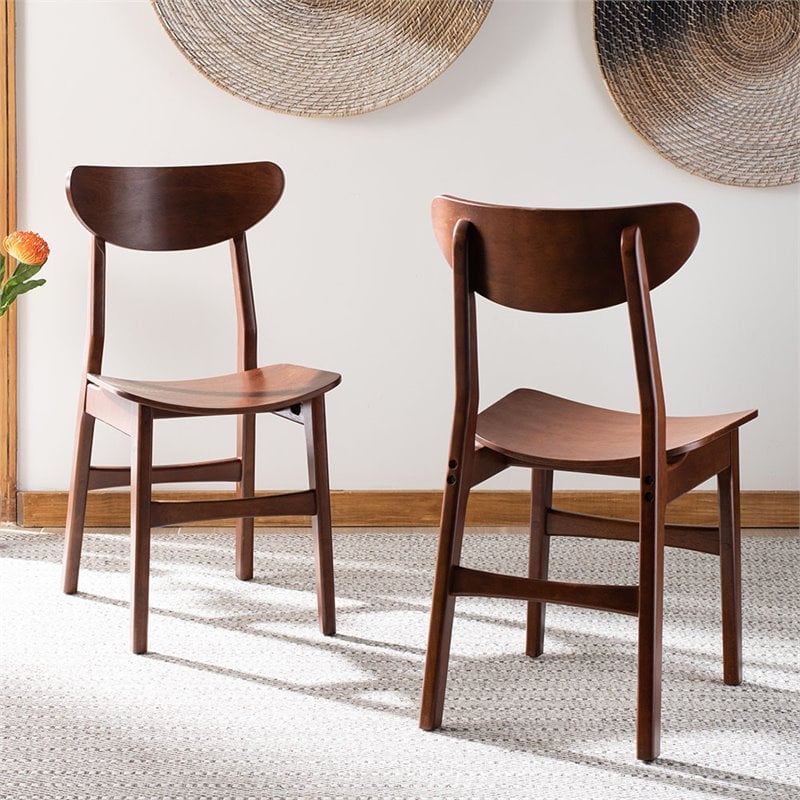 Safavieh Lucca Retro Wood Dining Chair in Walnut