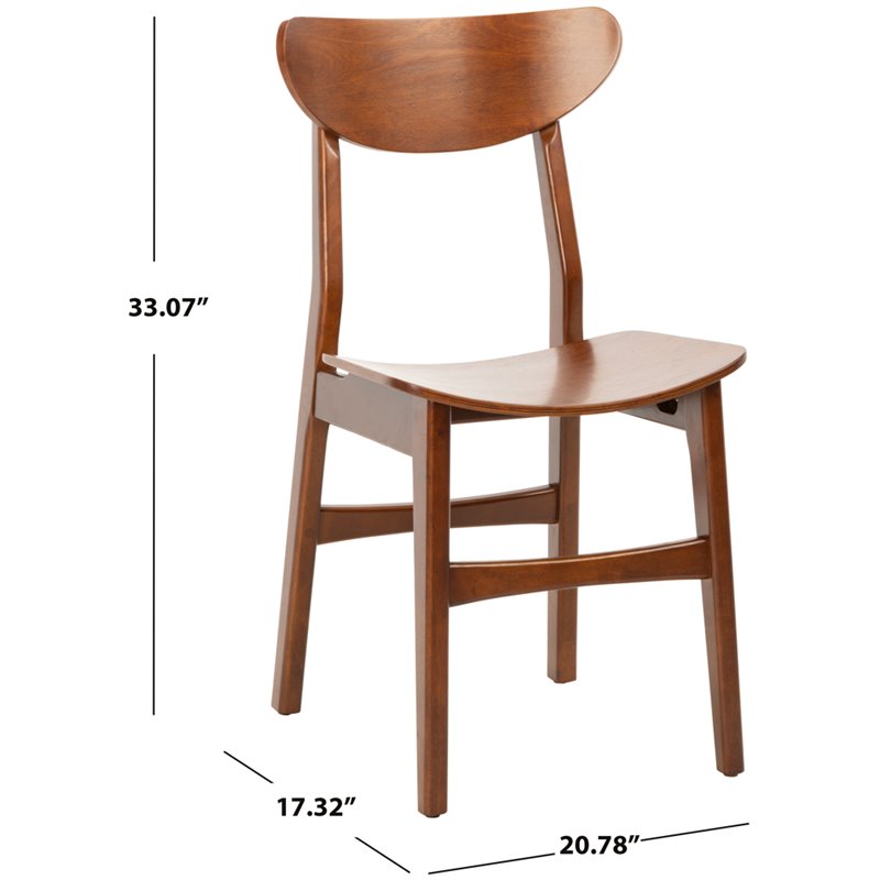 Safavieh Lucca Retro Wood Dining Chair in Walnut