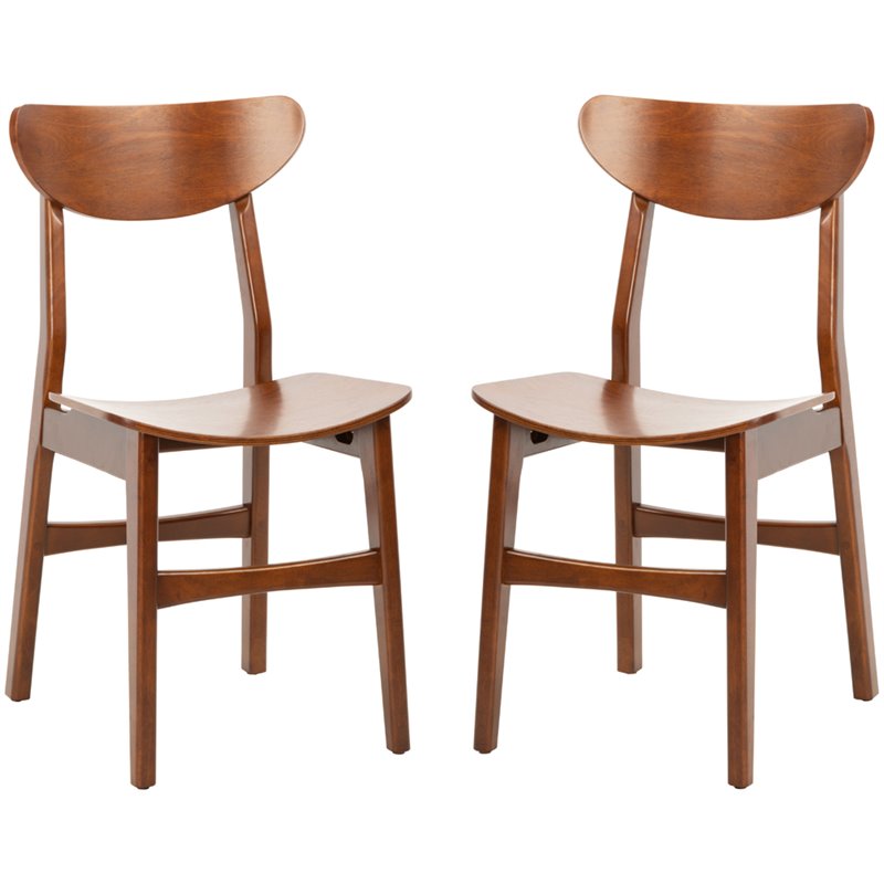 Safavieh Lucca Retro Wood Dining Chair in Walnut