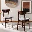Safavieh Lucca Retro Wood and Polyester Dining Chair in Walnut / Gray