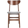 Safavieh Lucca Retro Wood and Polyester Dining Chair in Walnut / Gray