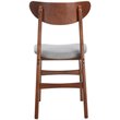Safavieh Lucca Retro Wood and Polyester Dining Chair in Walnut / Gray