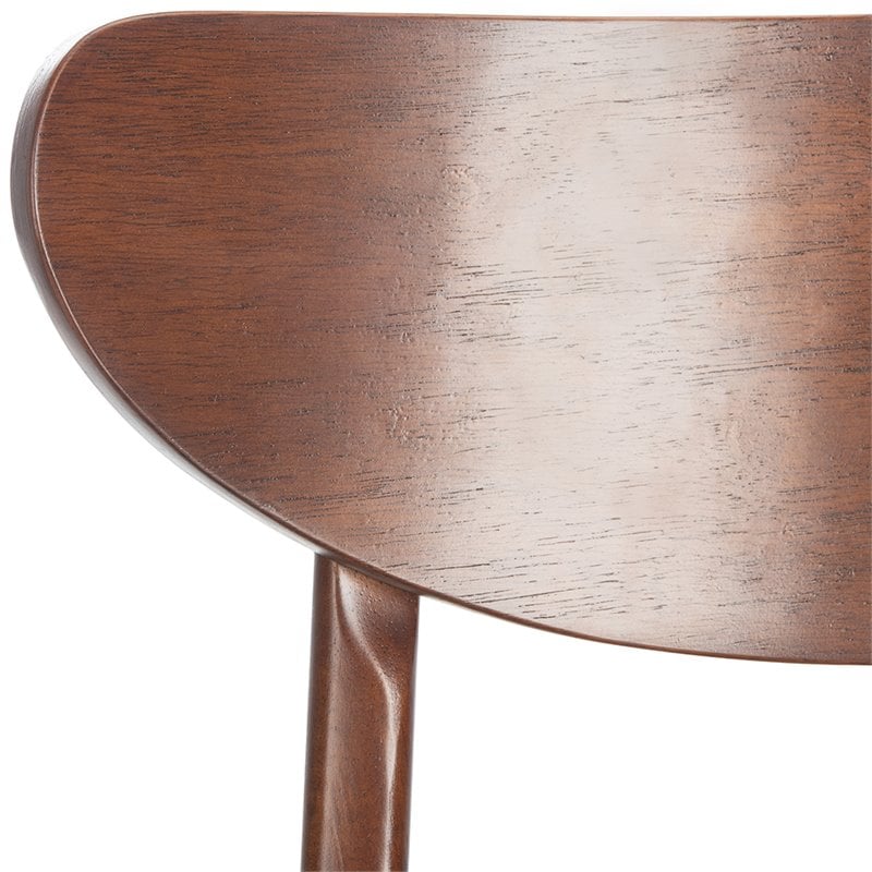 Safavieh Lucca Retro Wood and Polyester Dining Chair in Walnut / Gray