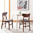 Safavieh Lucca Retro Wood and Polyester Dining Chair in Walnut / Gray