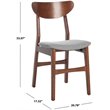 Safavieh Lucca Retro Wood and Polyester Dining Chair in Walnut / Gray