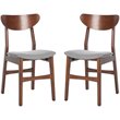 Safavieh Lucca Retro Wood and Polyester Dining Chair in Walnut / Gray