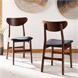 Safavieh Lucca Retro Wodo and Polyester Dining Chair in Walnut / Black