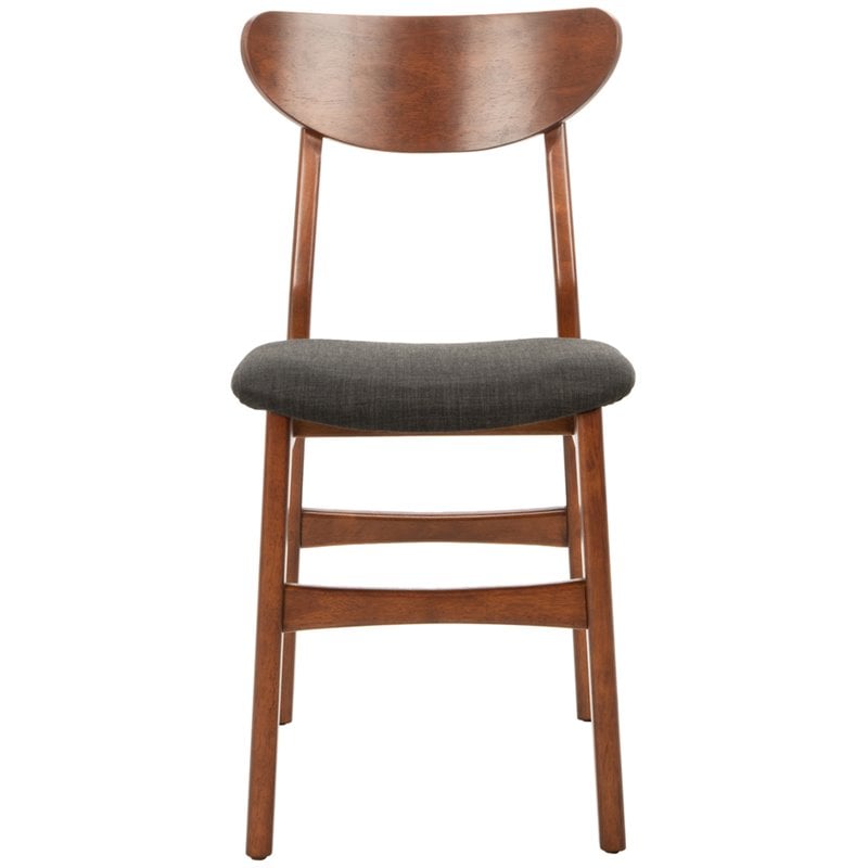 Safavieh Lucca Retro Wodo and Polyester Dining Chair in Walnut / Black