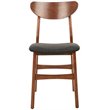 Safavieh Lucca Retro Wodo and Polyester Dining Chair in Walnut / Black