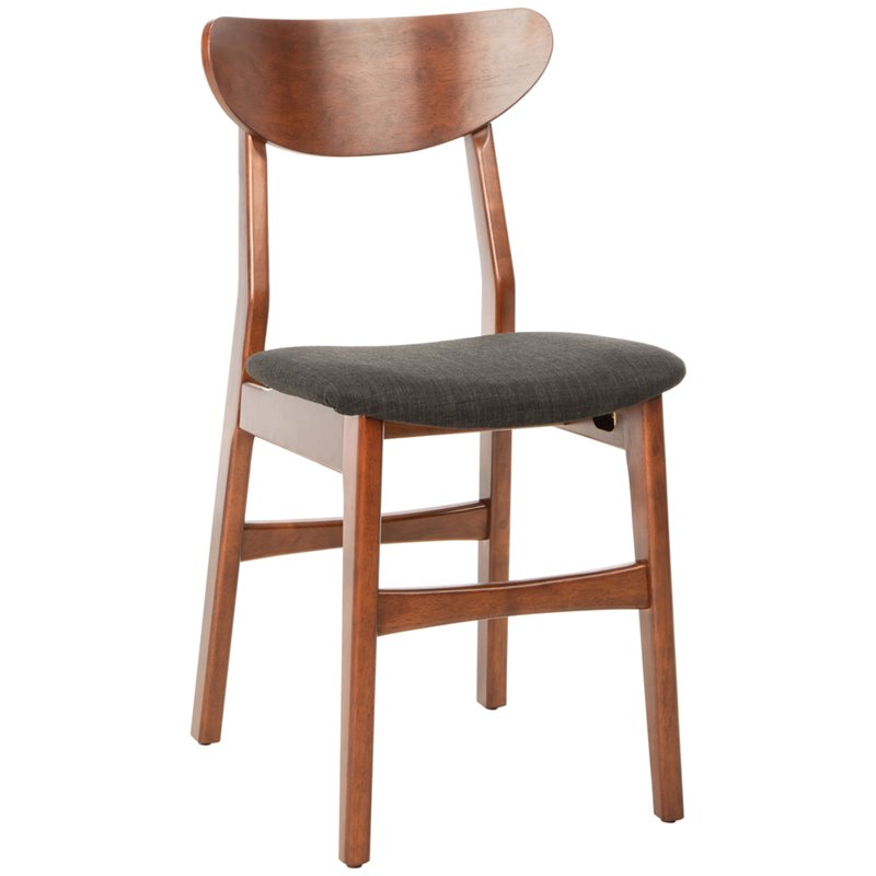 Safavieh Lucca Retro Wodo and Polyester Dining Chair in Walnut / Black