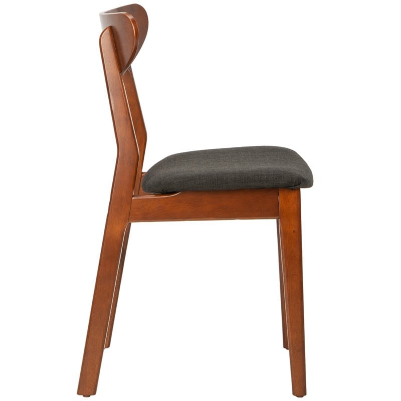 Safavieh Lucca Retro Wodo and Polyester Dining Chair in Walnut / Black