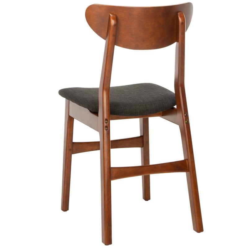 Safavieh Lucca Retro Wodo and Polyester Dining Chair in Walnut / Black