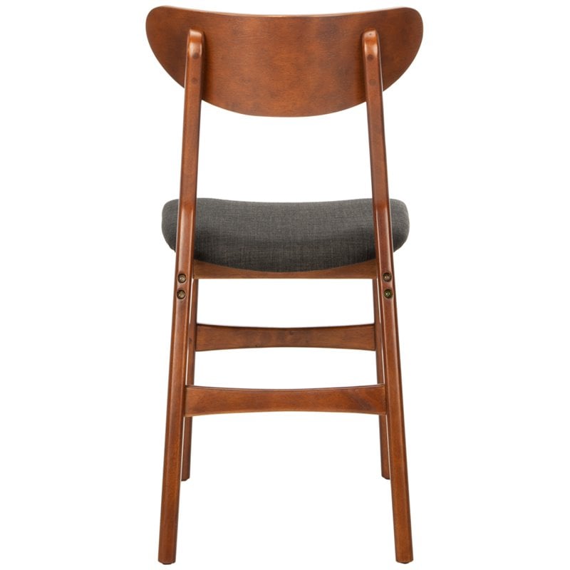 Safavieh Lucca Retro Wodo and Polyester Dining Chair in Walnut / Black