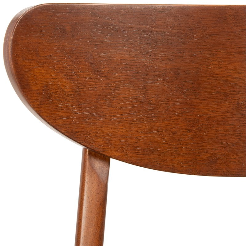 Safavieh Lucca Retro Wodo and Polyester Dining Chair in Walnut / Black