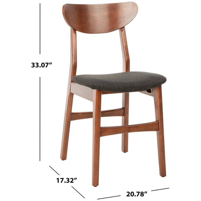 Safavieh Lucca Retro Wodo and Polyester Dining Chair in Walnut / Black