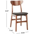 Safavieh Lucca Retro Wodo and Polyester Dining Chair in Walnut / Black