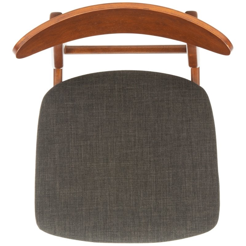 Safavieh Lucca Retro Wodo and Polyester Dining Chair in Walnut / Black