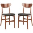 Safavieh Lucca Retro Wodo and Polyester Dining Chair in Walnut / Black