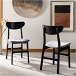 Safavieh Lucca Retro Wood and Polyester Dining Chair in Black / Gray