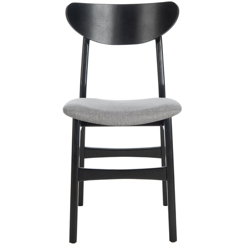 Safavieh Lucca Retro Wood and Polyester Dining Chair in Black / Gray