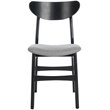Safavieh Lucca Retro Wood and Polyester Dining Chair in Black / Gray