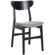 Safavieh Lucca Retro Wood and Polyester Dining Chair in Black / Gray