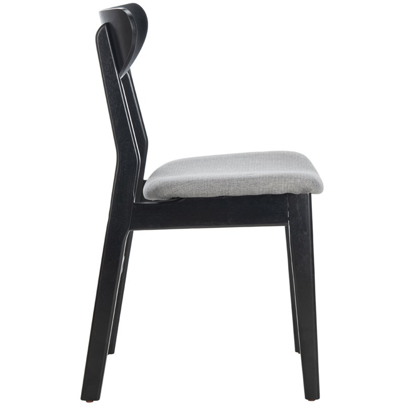 Safavieh Lucca Retro Wood and Polyester Dining Chair in Black / Gray