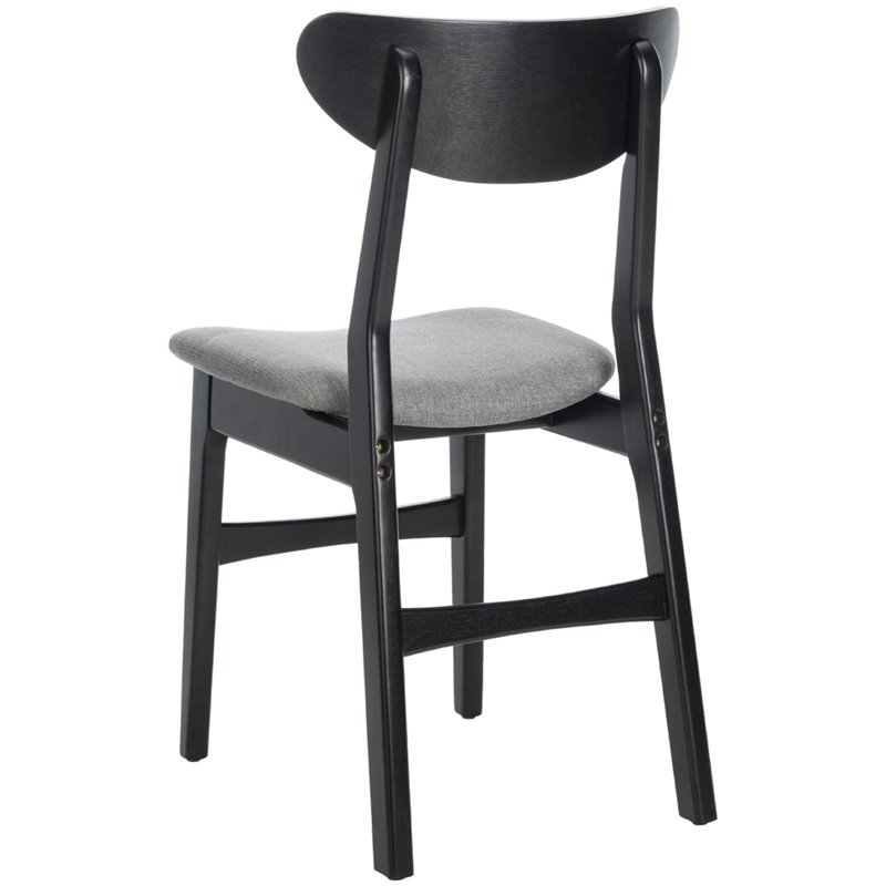Safavieh Lucca Retro Wood and Polyester Dining Chair in Black / Gray