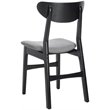 Safavieh Lucca Retro Wood and Polyester Dining Chair in Black / Gray