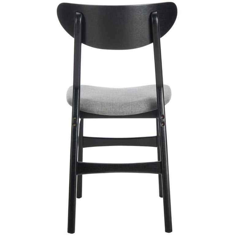 Safavieh Lucca Retro Wood and Polyester Dining Chair in Black / Gray