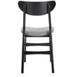 Safavieh Lucca Retro Wood and Polyester Dining Chair in Black / Gray