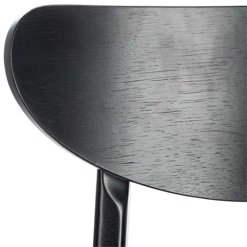 Safavieh Lucca Retro Wood and Polyester Dining Chair in Black / Gray