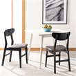 Safavieh Lucca Retro Wood and Polyester Dining Chair in Black / Gray