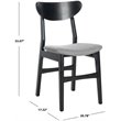 Safavieh Lucca Retro Wood and Polyester Dining Chair in Black / Gray