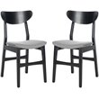 Safavieh Lucca Retro Wood and Polyester Dining Chair in Black / Gray