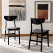 Safavieh Lucca Retro Wood and Polyester Dining Chair in Black