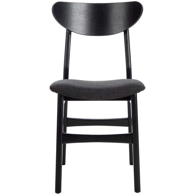 Safavieh Lucca Retro Wood and Polyester Dining Chair in Black
