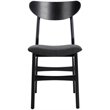 Safavieh Lucca Retro Wood and Polyester Dining Chair in Black