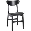 Safavieh Lucca Retro Wood and Polyester Dining Chair in Black